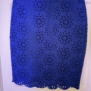 Banana Republic Cobalt Blue Laser Cut Pencil Skirt Size 10